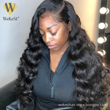Cuticle Aligned Virgin Indian Hair Raw Unprocessed Lace Frontal Wig Loose Deep Wave For Black Women Human Hair Lace Front Wigs
